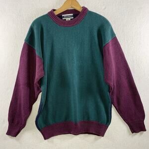 Vintage 90s Mens Colorblock Sweater Sz M Preppy Grunge Dad Normcore Indie Y2K